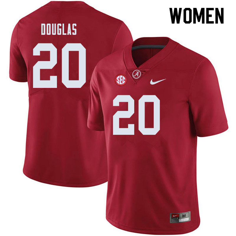 Alabama Crimson Tide Women's DJ Douglas #20 Crimson NCAA Nike Authentic Stitched 2019 College Football Jersey UN16C80JZ